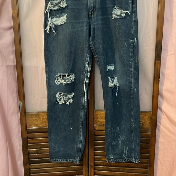 Faded Glory Men’s  1/2 bleach, distressed  jeans custom design - Picture 6 of 8